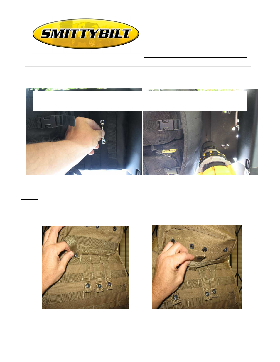 Installation instructions g.e.a.r. overhead | Smittybilt 56650xx G.E.A.R. Overhead User Manual | Page 5 / 6