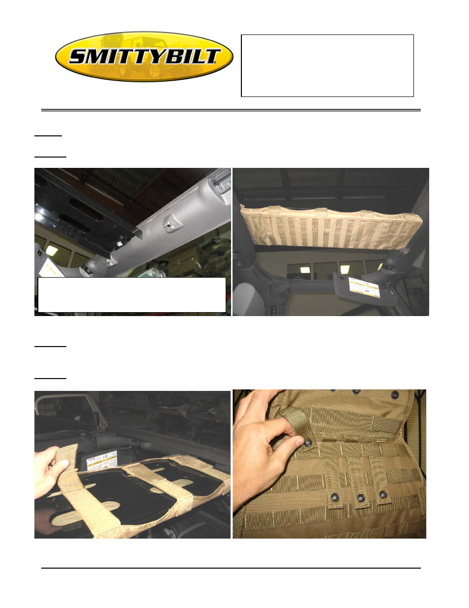 Installation instructions, G.e.a.r. overhead console | Smittybilt 56660xx G.E.A.R. Overhead Console User Manual | Page 4 / 6