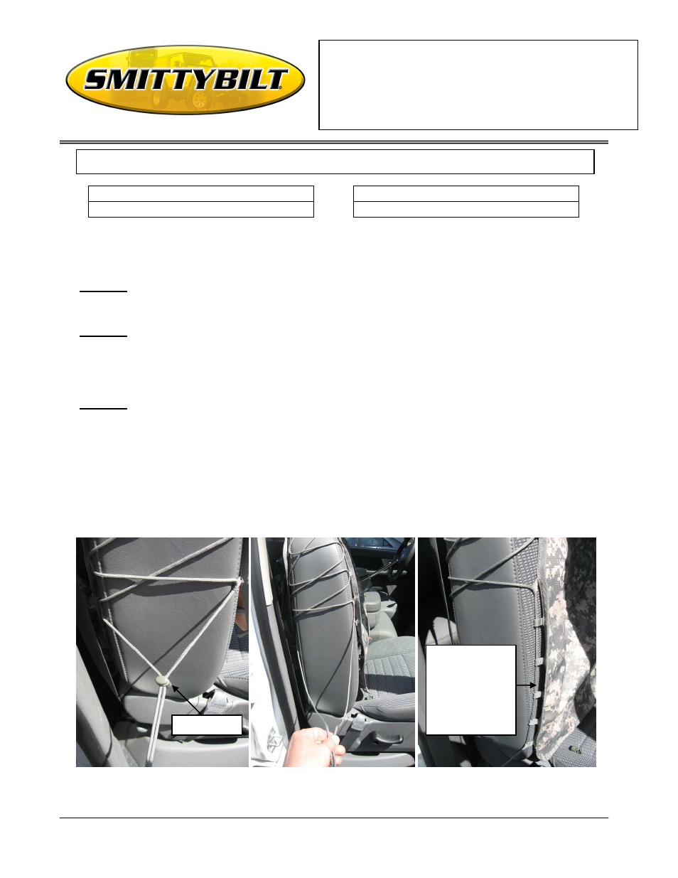 Smittybilt 56613xx G.E.A.R. (Truck) Seat Cover User Manual | 2 pages