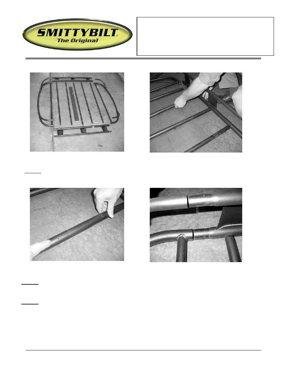 Installation instructions | Smittybilt 17185 Rugged Rack User Manual | Page 2 / 6