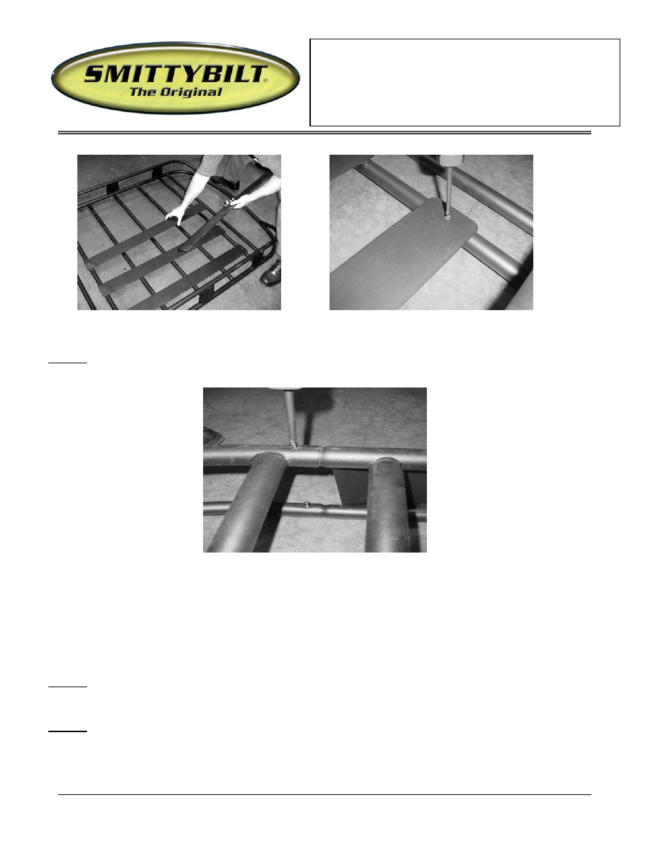 Installation instructions | Smittybilt 17185 Rugged Rack User Manual | Page 3 / 6