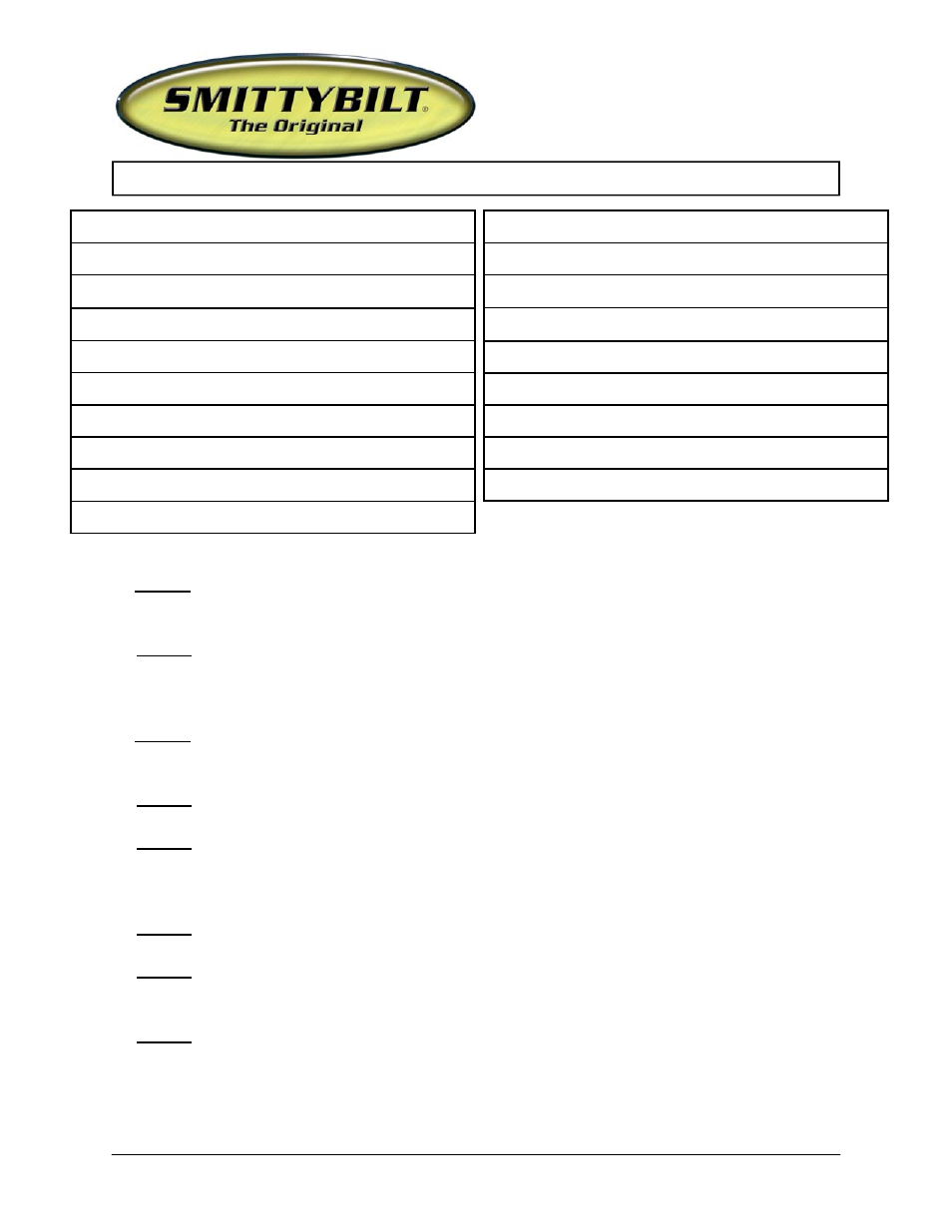 Smittybilt SB76791 SRC JK Tubular front Doors User Manual | 4 pages