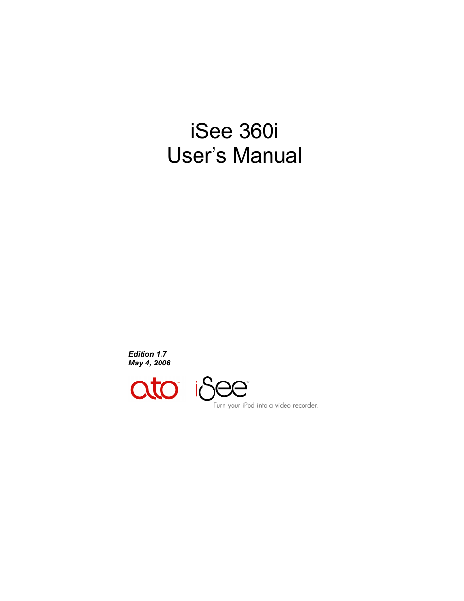 ATO iSee 360i User Manual | 84 pages