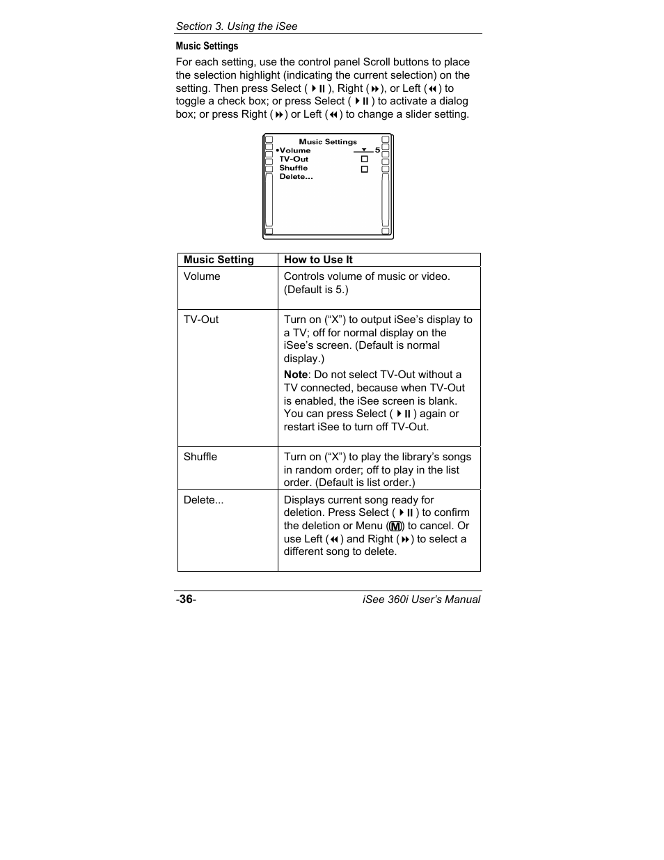 Music settings | ATO iSee 360i User Manual | Page 42 / 84