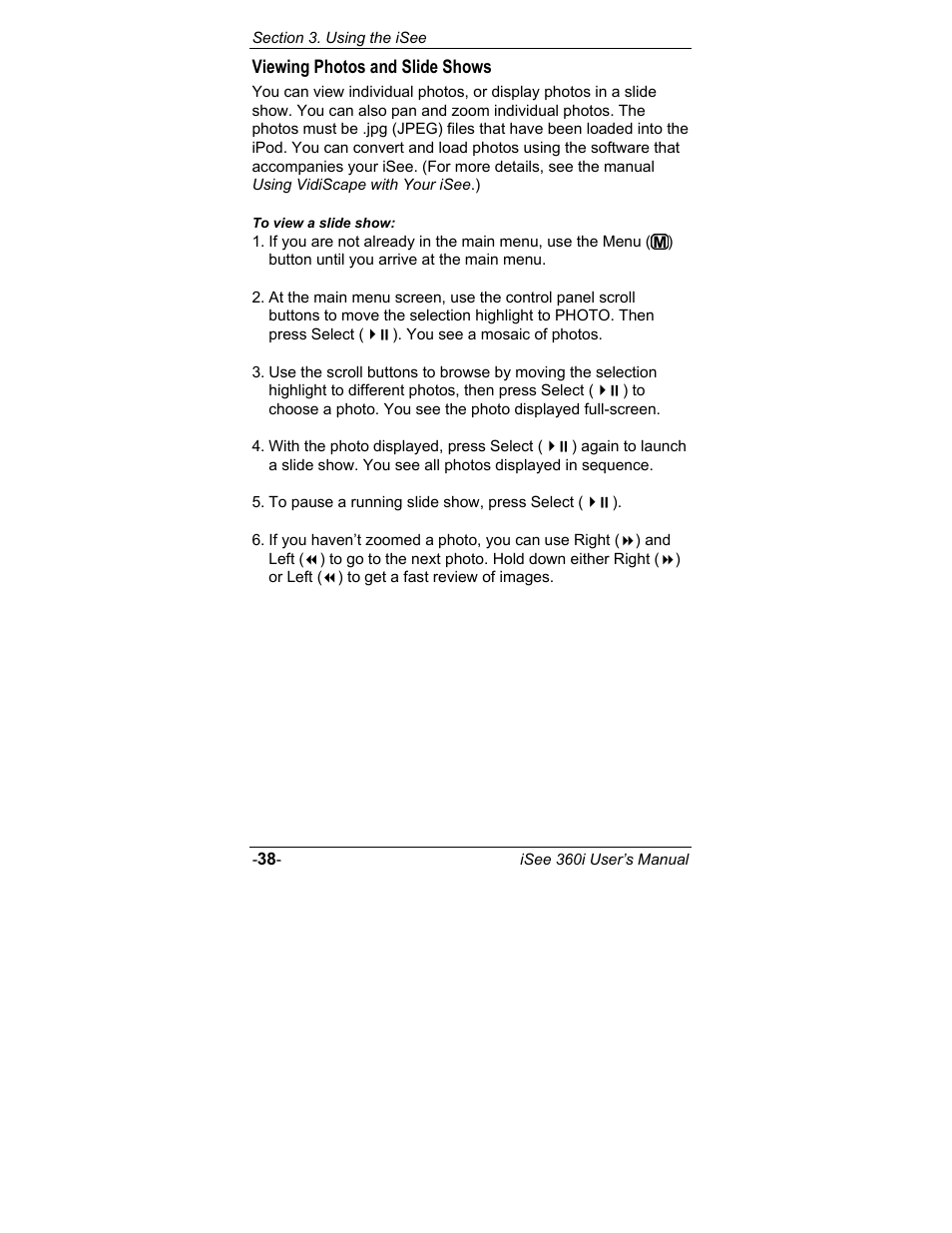 Viewing photos and slide shows | ATO iSee 360i User Manual | Page 44 / 84