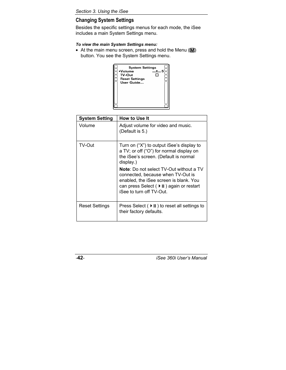 Changing system settings | ATO iSee 360i User Manual | Page 48 / 84