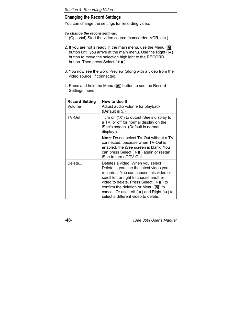 Changing the record settings | ATO iSee 360i User Manual | Page 54 / 84