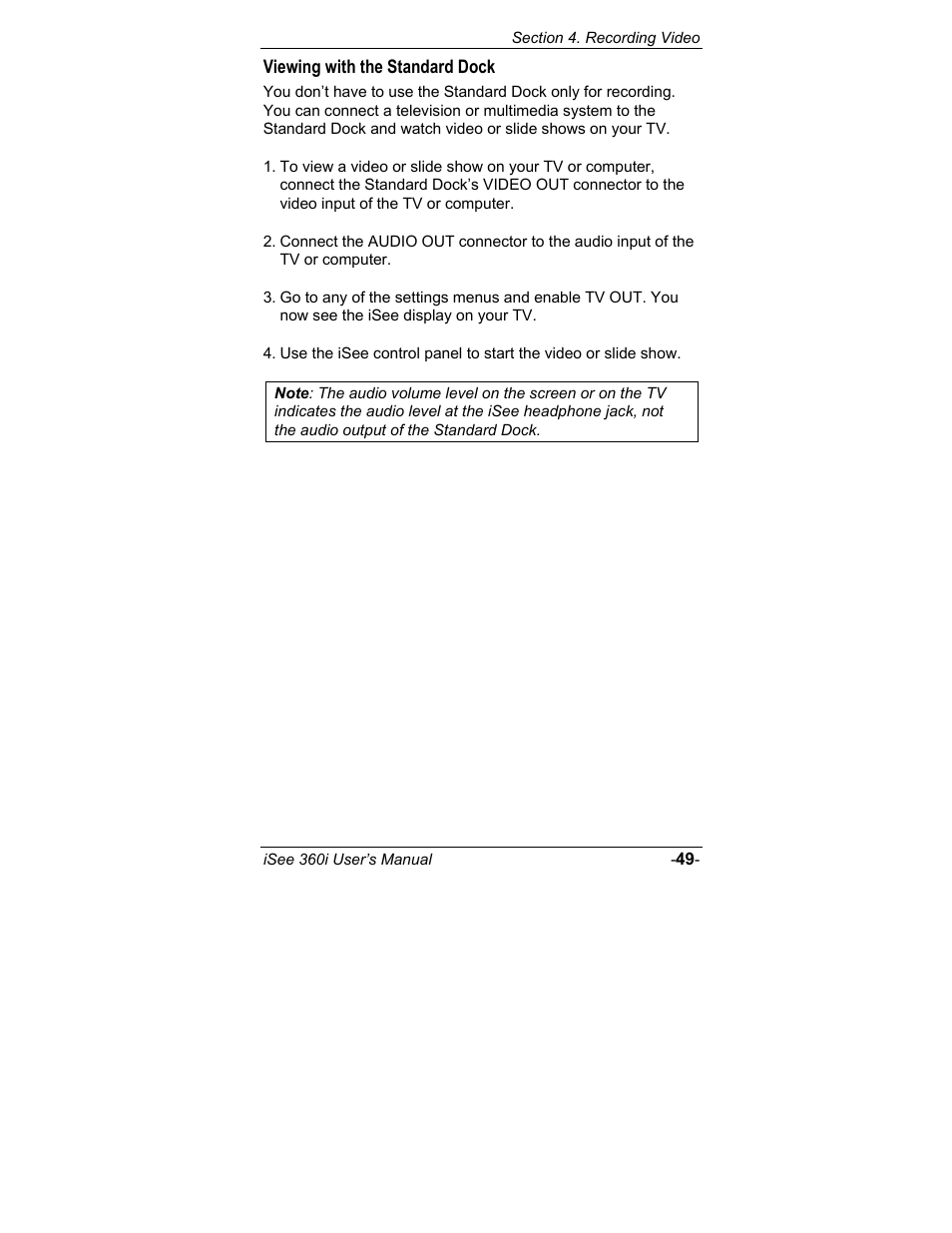Viewing with the standard dock | ATO iSee 360i User Manual | Page 55 / 84
