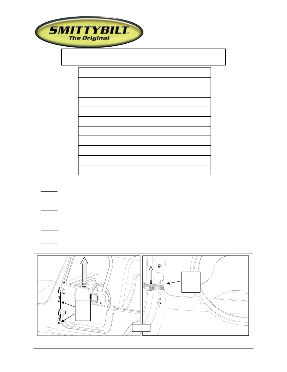 Smittybilt SB76793 SRC TJ Tubular Doors User Manual | 4 pages