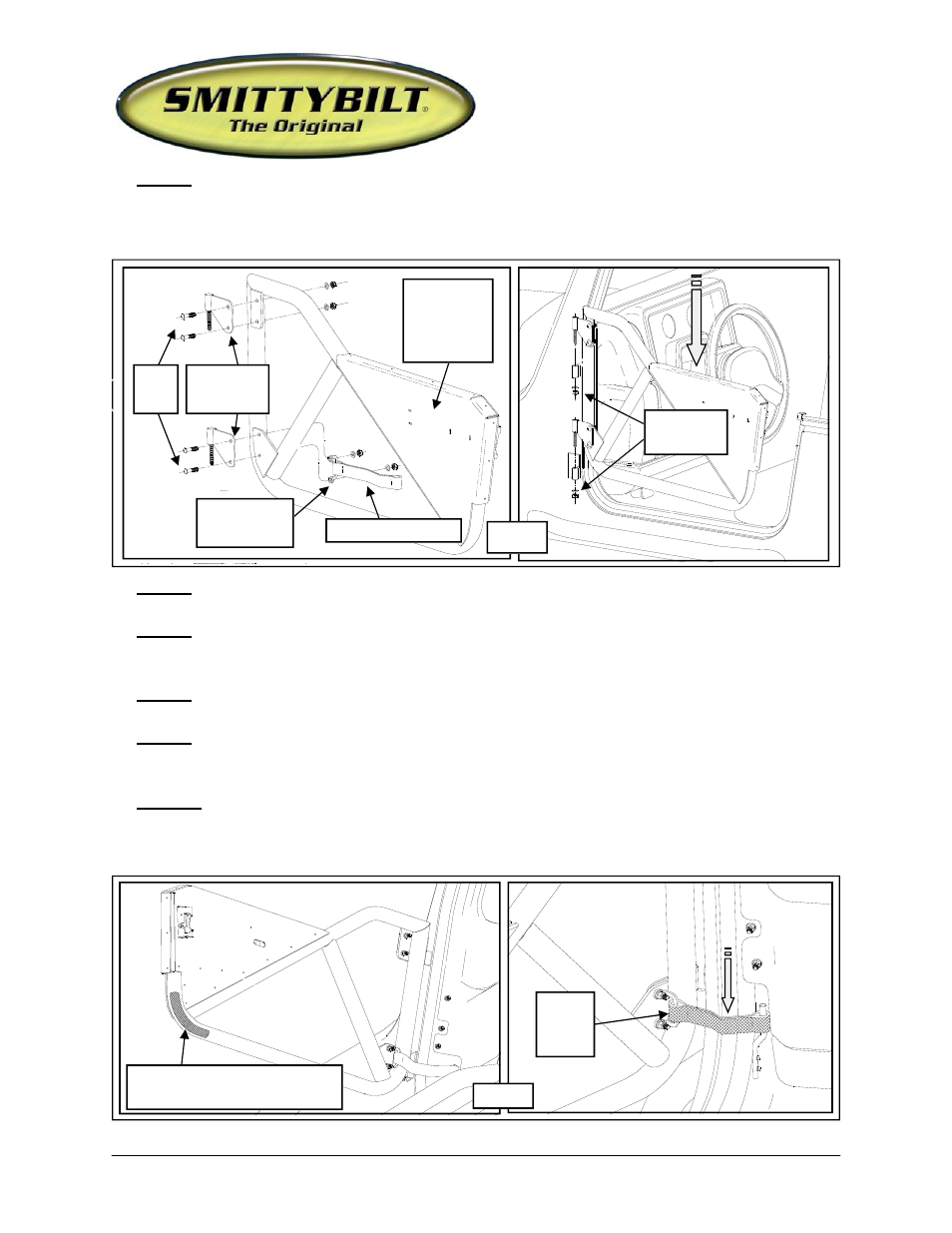 Installation instructions, Src tj tubular doors | Smittybilt SB76793 SRC TJ Tubular Doors User Manual | Page 2 / 4