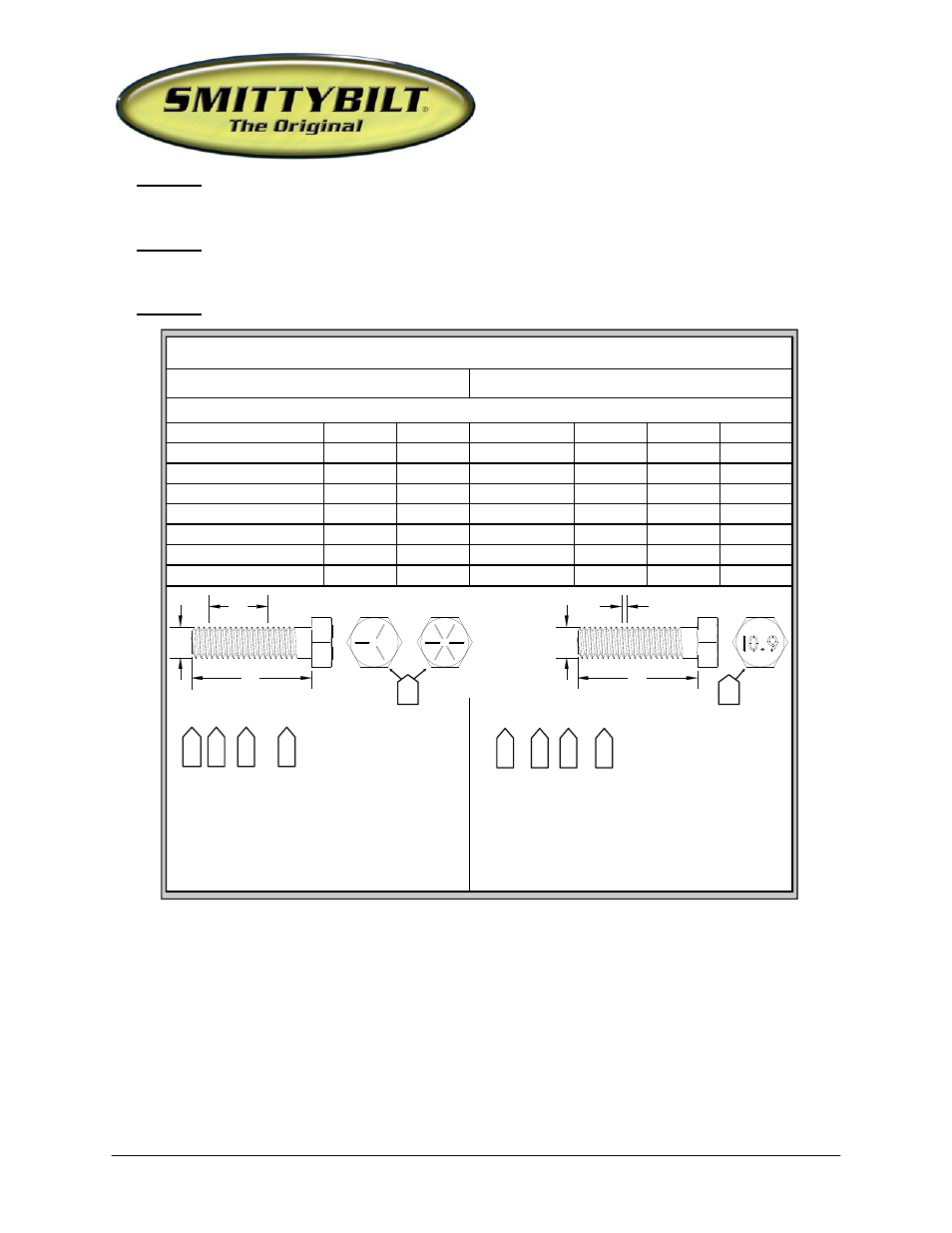 Installation instructions, Src tj tubular doors, Bolt torque and id | Decimal system metric system | Smittybilt SB76793 SRC TJ Tubular Doors User Manual | Page 3 / 4