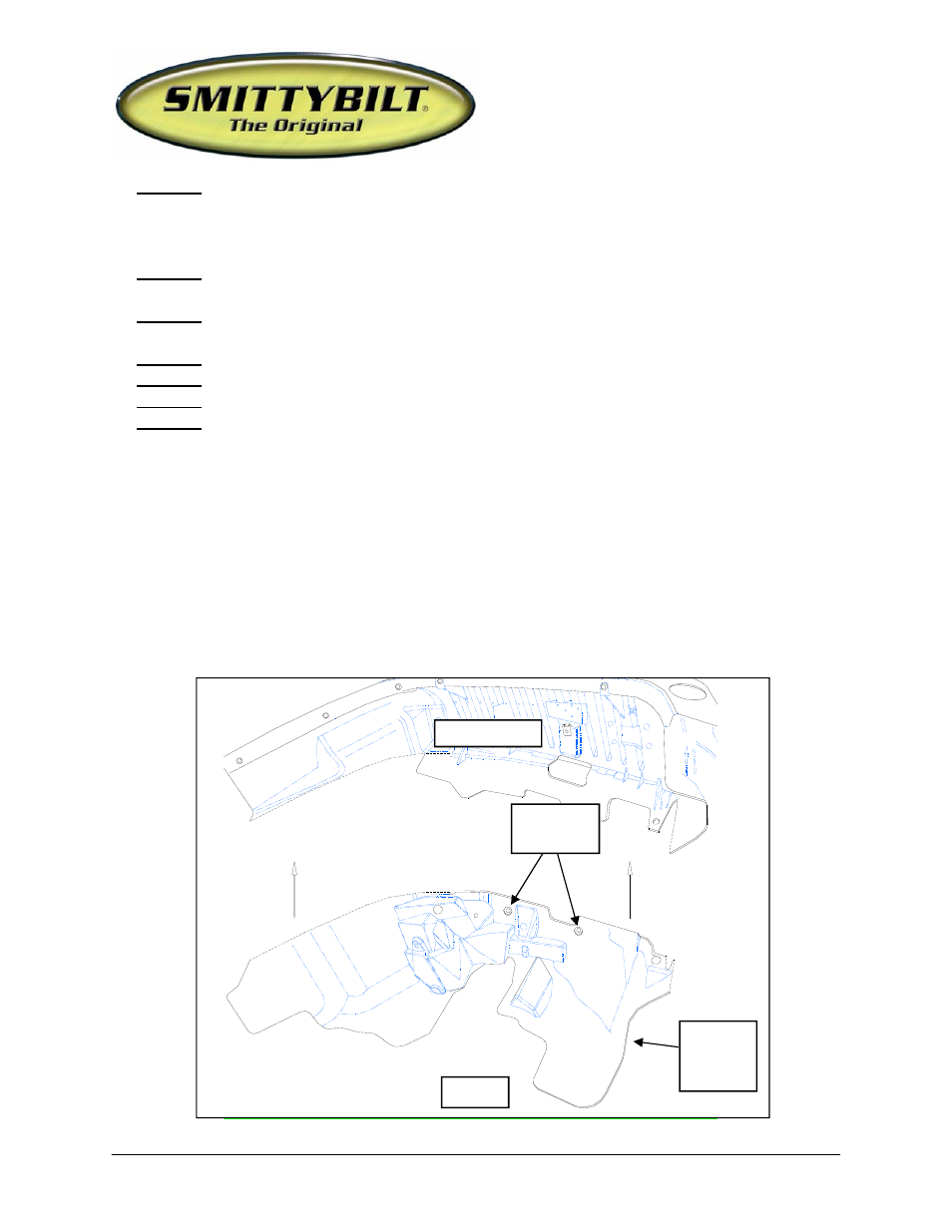 Installation instructions, Xrc armor front fender kit | Smittybilt SB76880 XRC Armor Front Fender Kit User Manual | Page 6 / 8