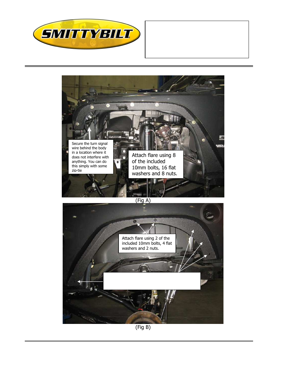 Installation instructions, Xrc fender flares | Smittybilt 76837 XRC Fender Flares User Manual | Page 2 / 3