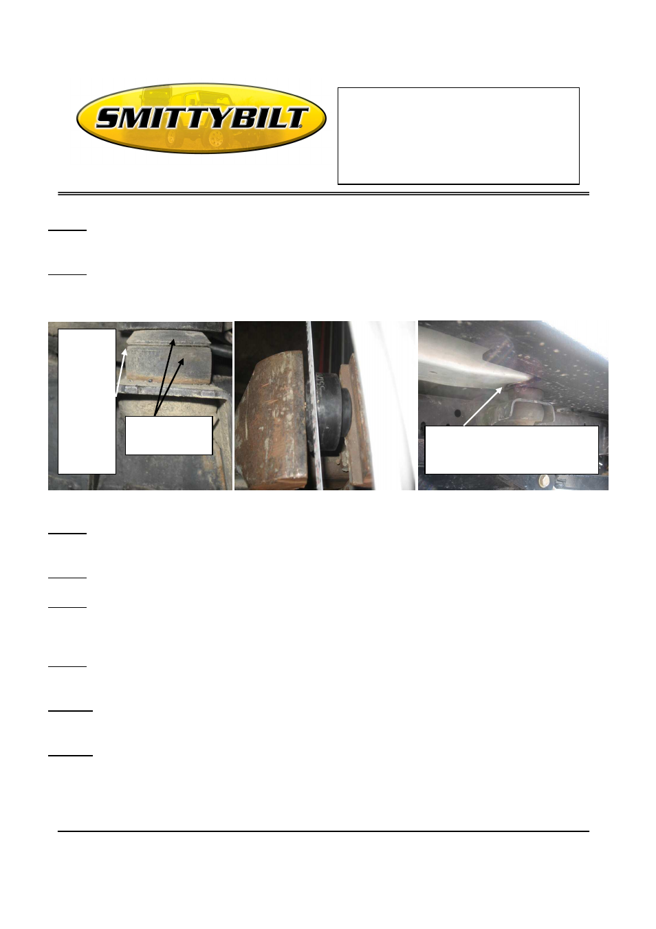 Installation instructions xrc rocker guards | Smittybilt 76862 XRC Rocker Guards User Manual | Page 2 / 5