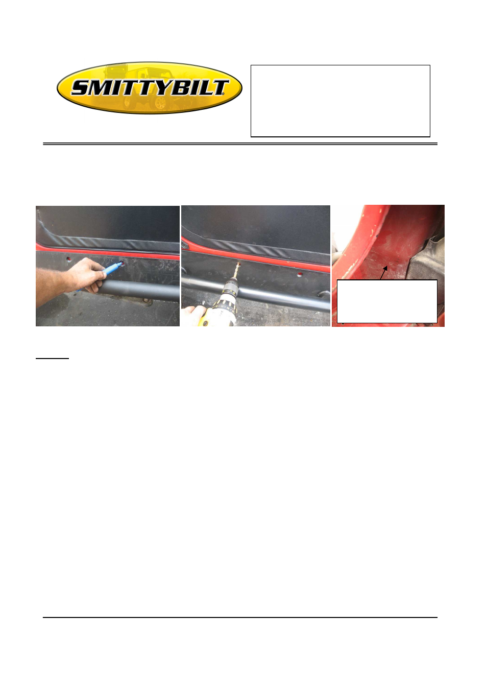 Installation instructions xrc rocker guards | Smittybilt 76862 XRC Rocker Guards User Manual | Page 3 / 5
