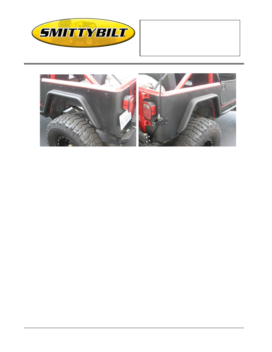 Installation instructions | Smittybilt 76878 XRC Corner Guards User Manual | Page 4 / 4