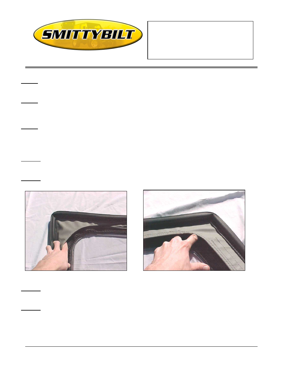 Installation instructions | Smittybilt 98702xx Replacement Top User Manual | Page 3 / 4