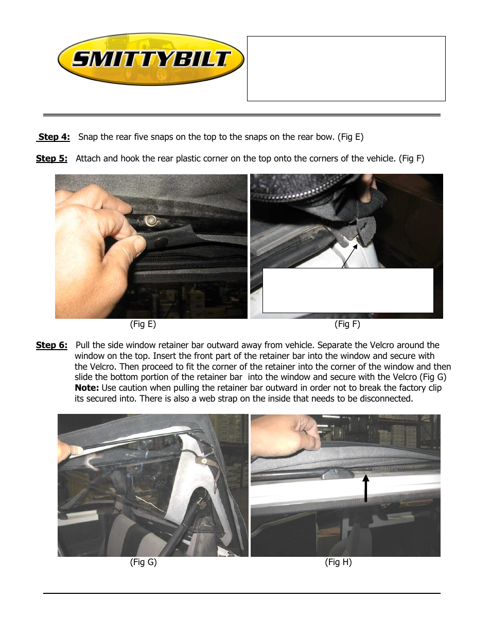 Installation instructions, Replacement top (part # 987xx) | Smittybilt 987xx Replacement Top User Manual | Page 2 / 4