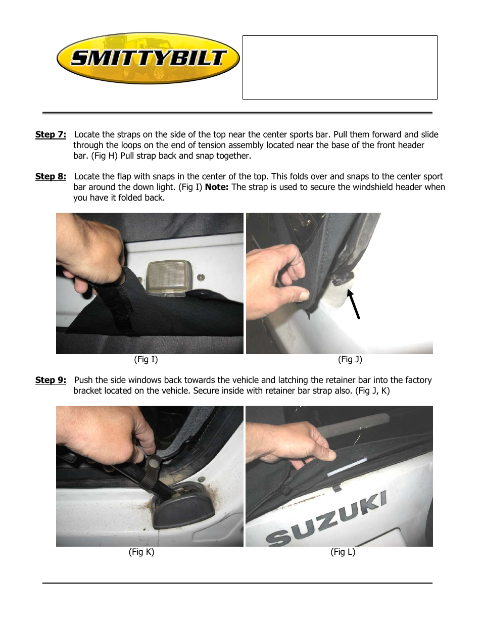 Installation instructions, Replacement top (part # 987xx) | Smittybilt 987xx Replacement Top User Manual | Page 3 / 4
