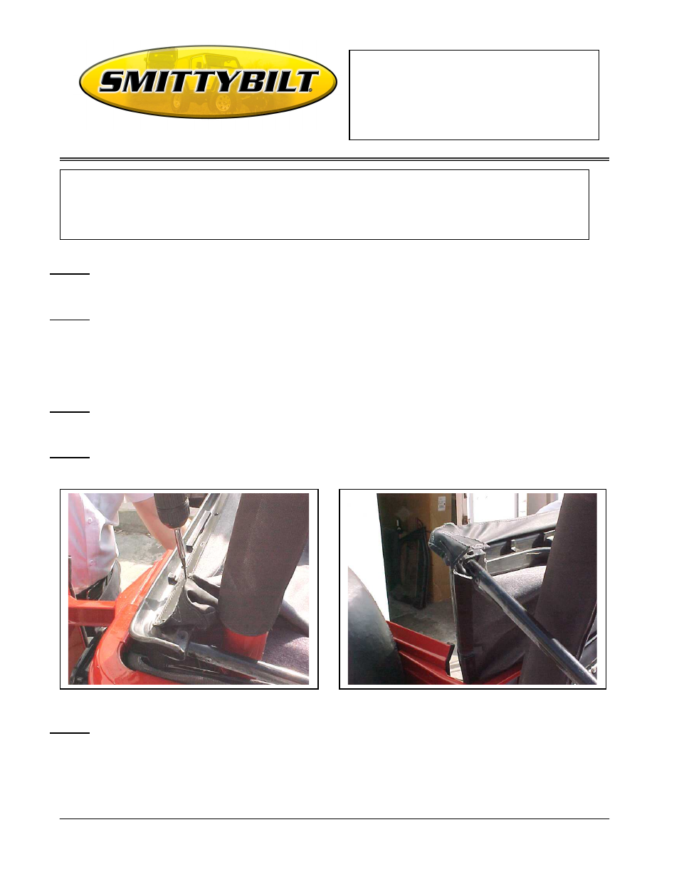 Smittybilt 99702xx Replacement Top User Manual | 4 pages