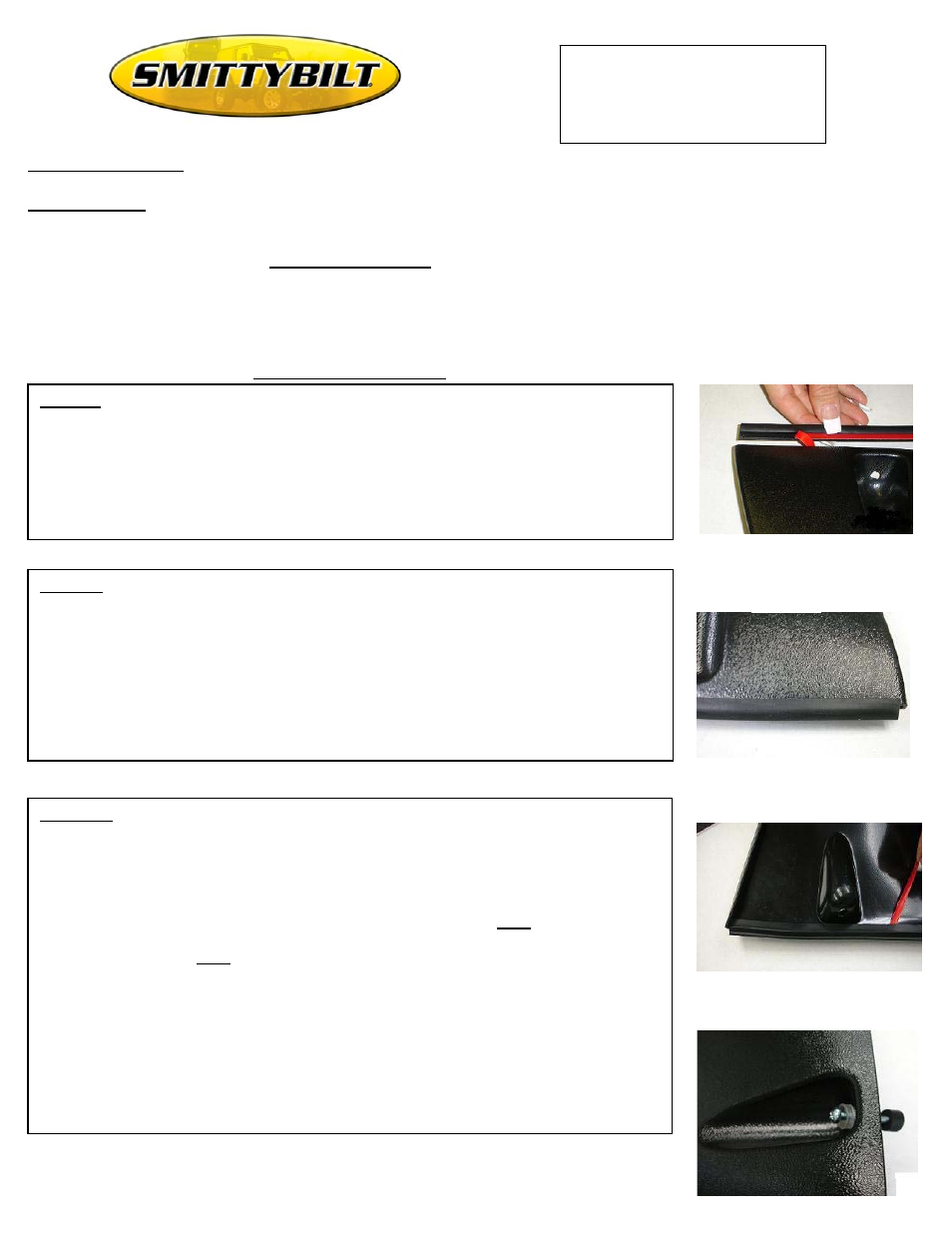 Smittybilt 17190 6 Fender Flares User Manual | 3 pages