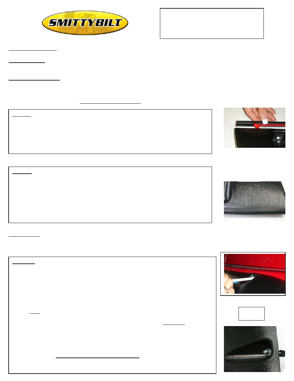 Smittybilt 17191 6 Fender Flares User Manual | 3 pages