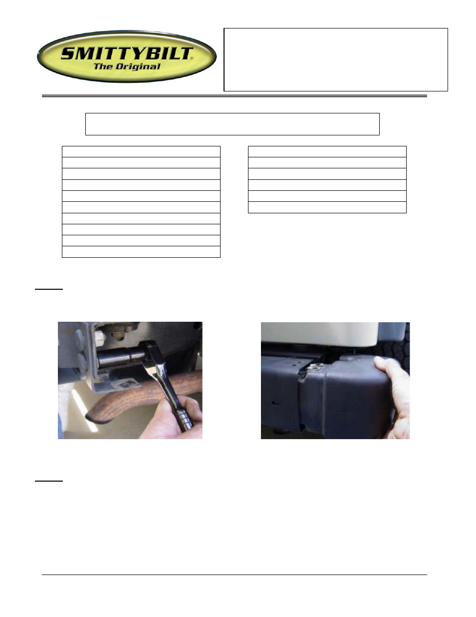 Smittybilt JH44 Rear Hitch User Manual | 4 pages