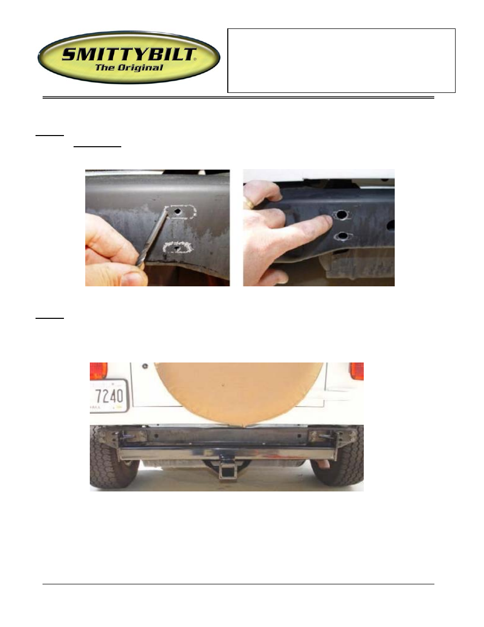 Installation instructions, Jeep rear hitch (part # jh44) | Smittybilt JH44 Rear Hitch User Manual | Page 3 / 4