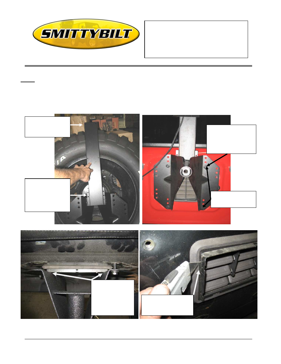 Installation instructions | Smittybilt 2743 SRC Over-Size Tire Carrier User Manual | Page 2 / 5