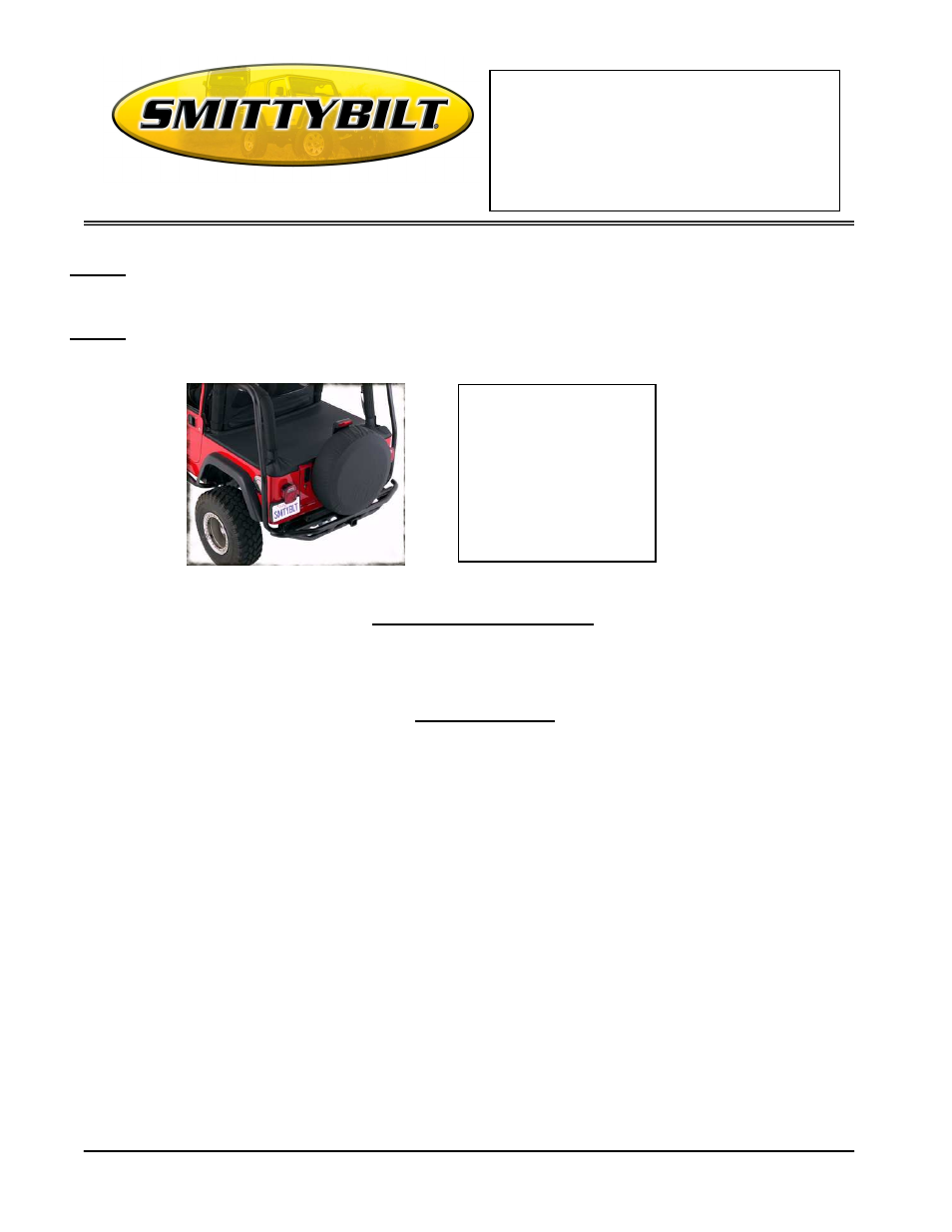 Smittybilt 3721 Tire Relocation Bracket User Manual | Page 2 / 2