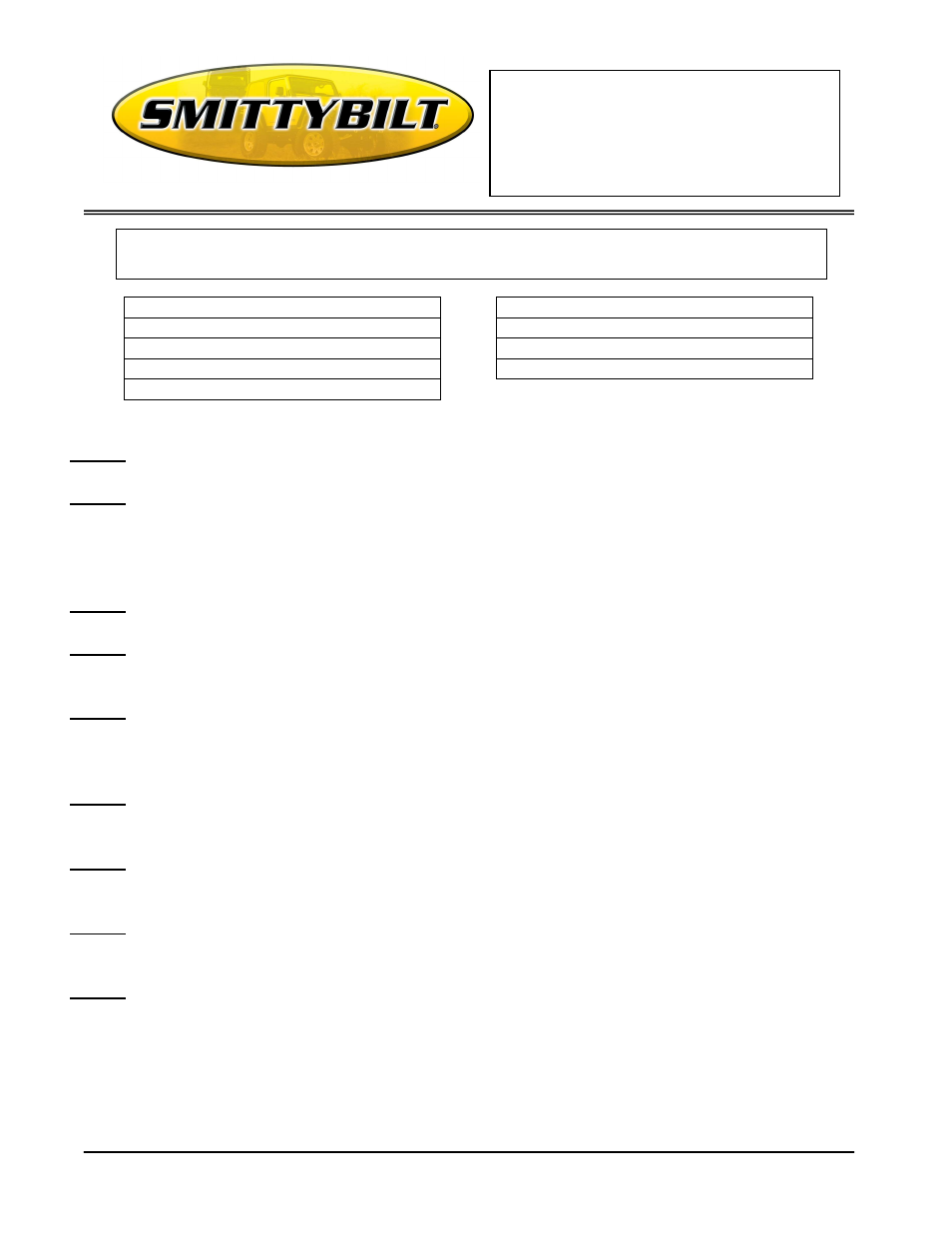 Smittybilt 49903 Seat Adapter Bracket Kit User Manual | 4 pages