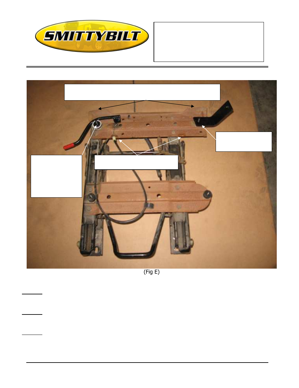 Installation instructions, Seat adapter bracket kit | Smittybilt 49903 Seat Adapter Bracket Kit User Manual | Page 3 / 4