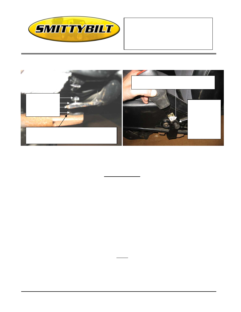 Installation instructions, Seat adapter bracket kit | Smittybilt 49903 Seat Adapter Bracket Kit User Manual | Page 4 / 4
