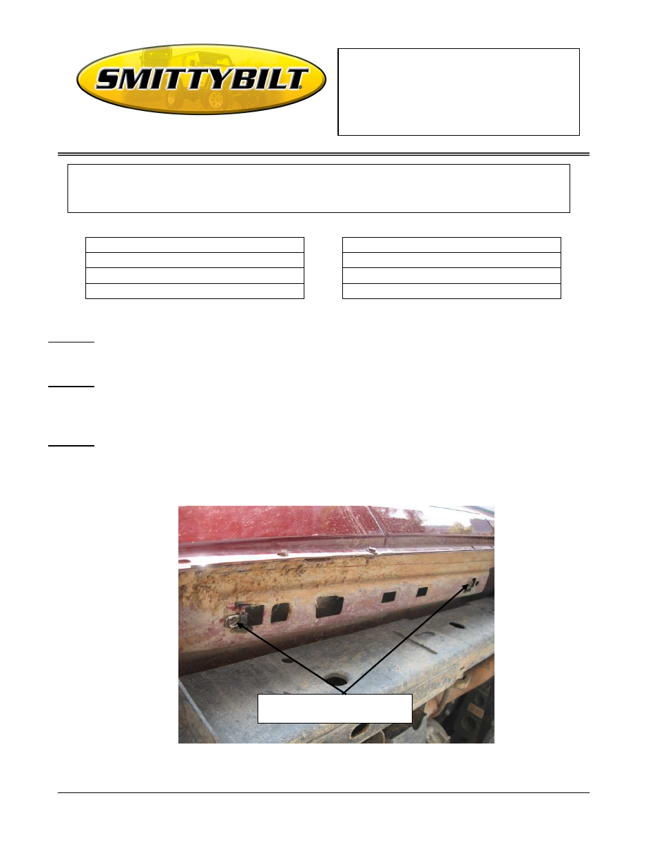 Smittybilt 76890 XRC Rock Sliders User Manual | 3 pages