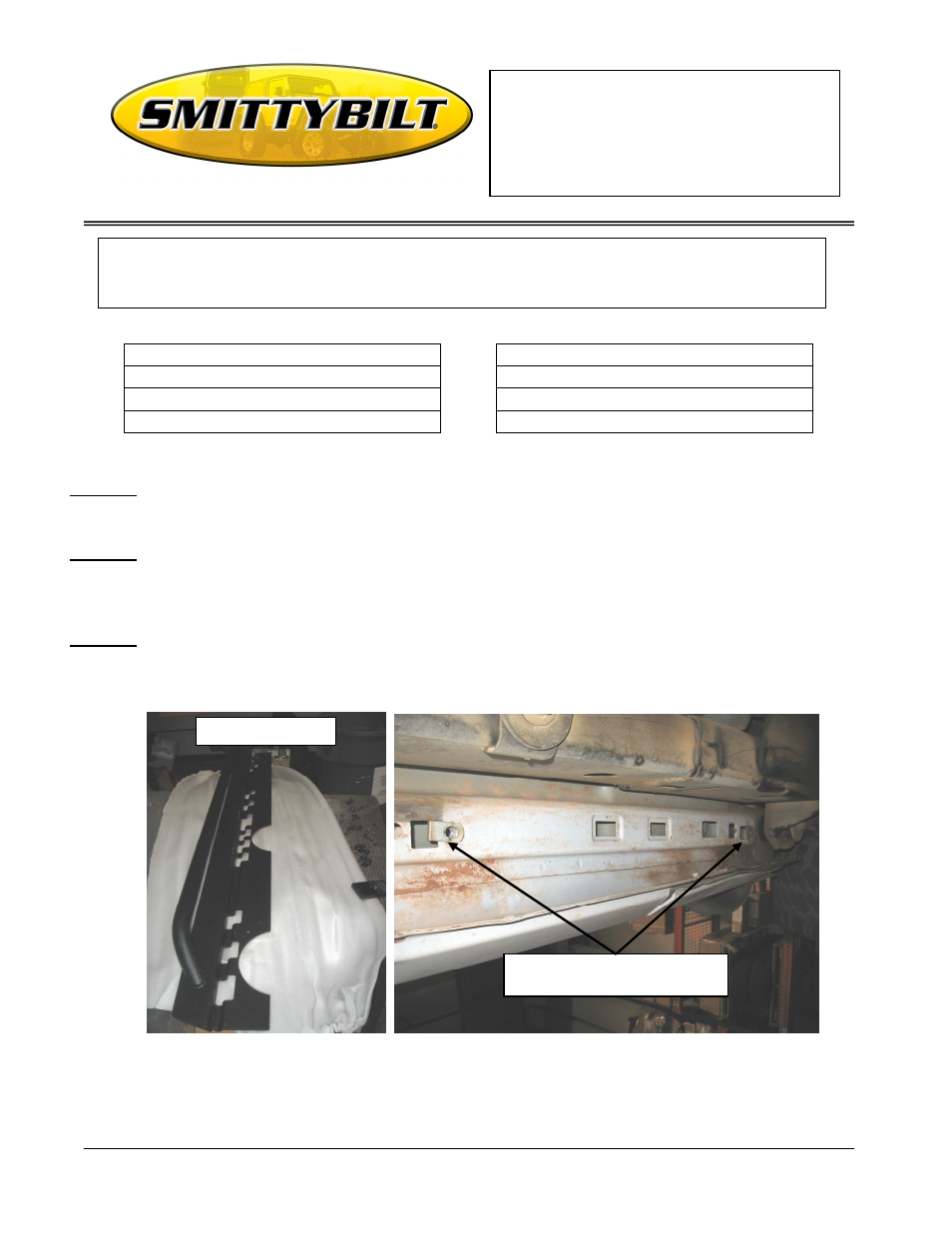 Smittybilt 76895 XRC Rock Sliders User Manual | 3 pages