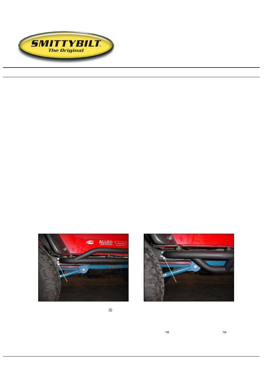 Smittybilt 76632 SRC Side Armor / Rocker Guards User Manual | 1 page