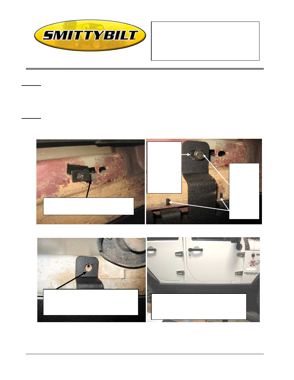 Installation instructions, 10 jeep unlimited (4-door) | Smittybilt 76636 SRC Classic Sides User Manual | Page 2 / 3