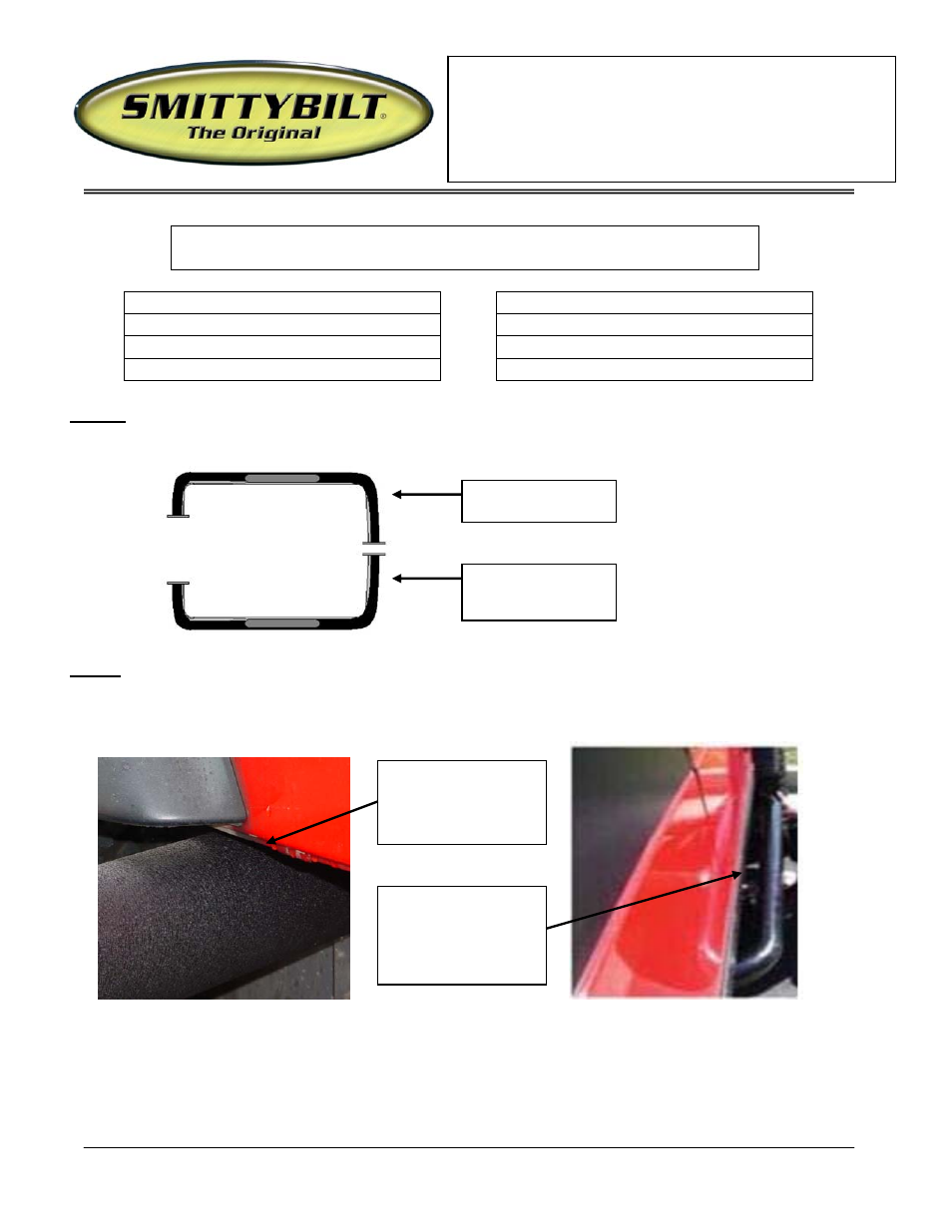 Smittybilt JN46 Side Bars User Manual | 3 pages