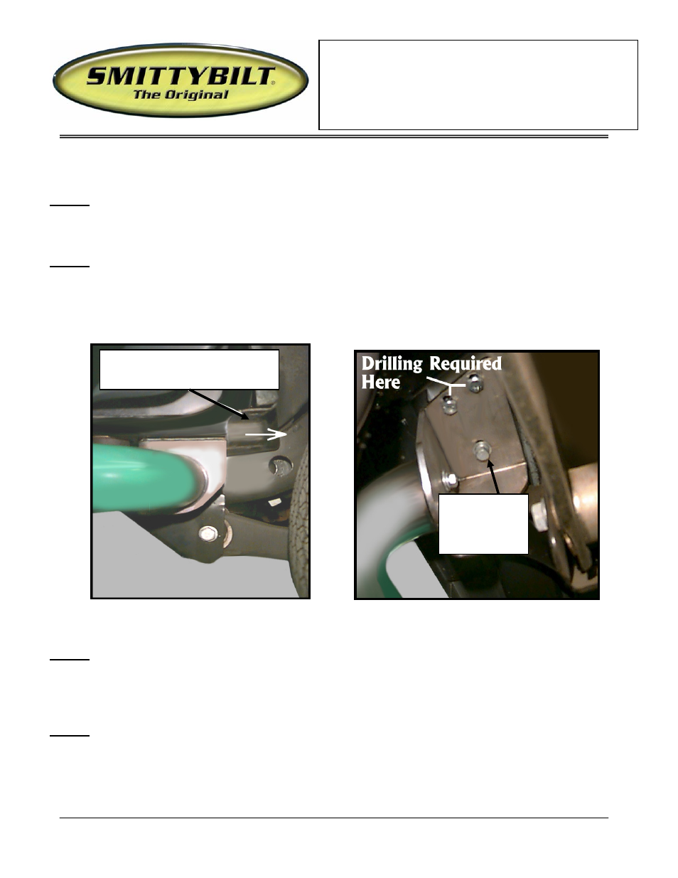 Installation instructions | Smittybilt JN47 Side Bars User Manual | Page 2 / 5