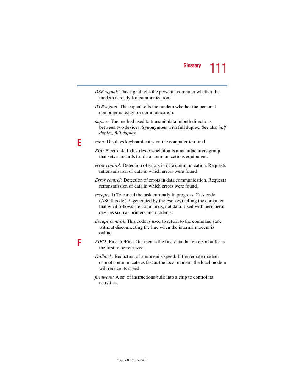 Toshiba V.92 User Manual | Page 111 / 120
