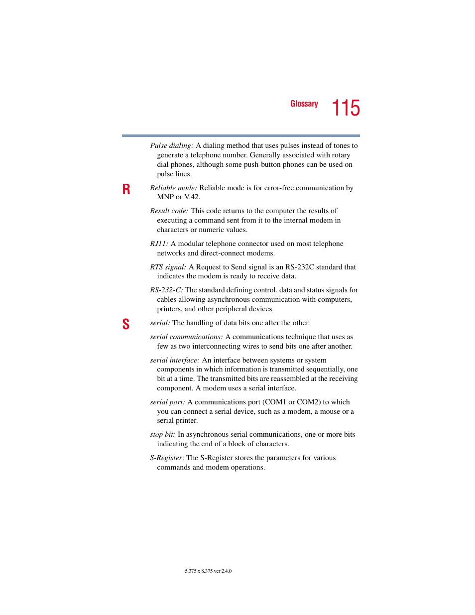 Toshiba V.92 User Manual | Page 115 / 120