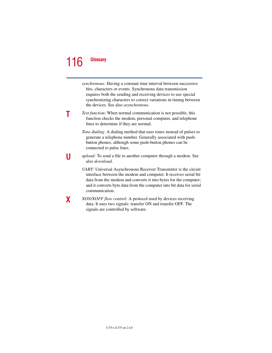 Toshiba V.92 User Manual | Page 116 / 120