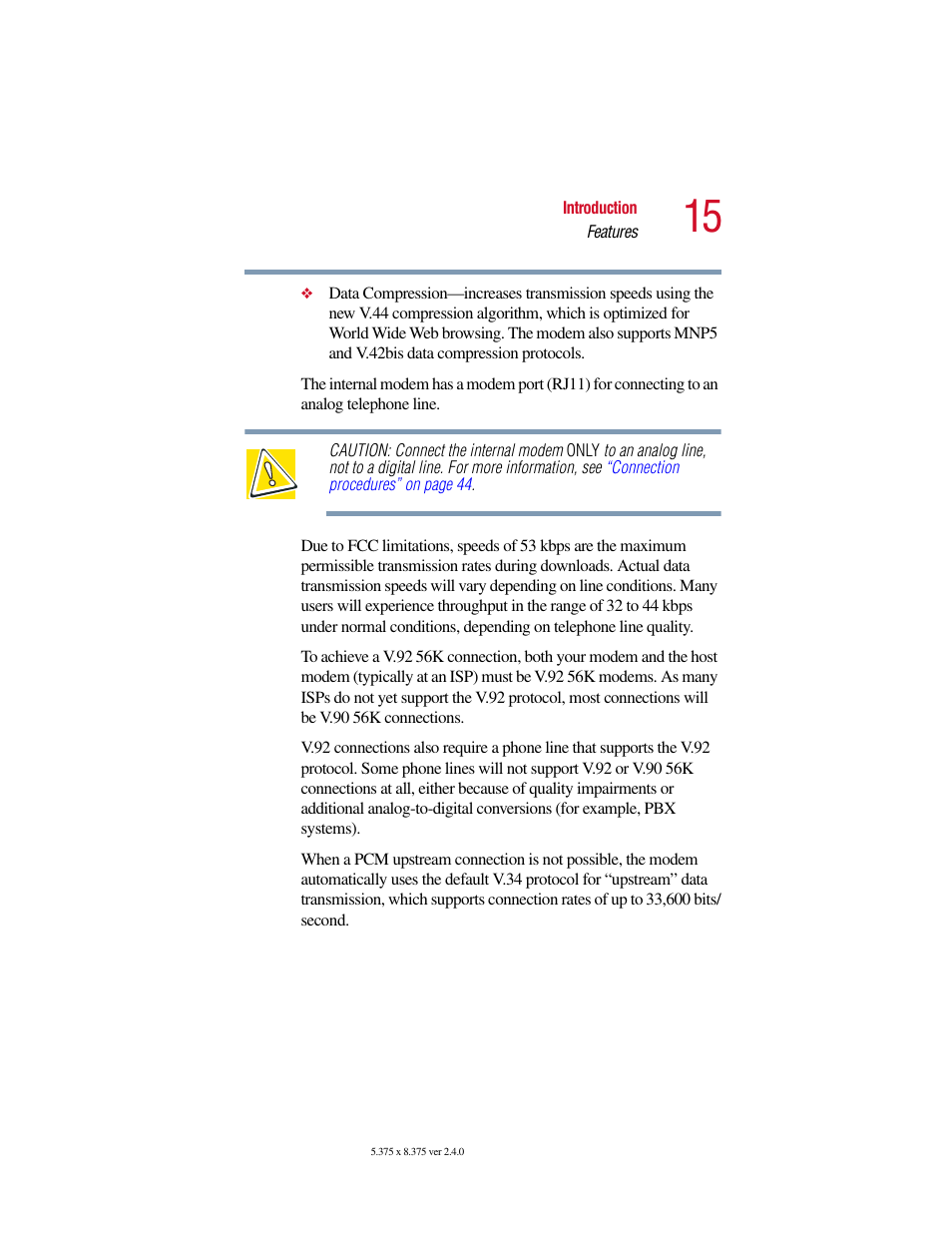 Toshiba V.92 User Manual | Page 15 / 120