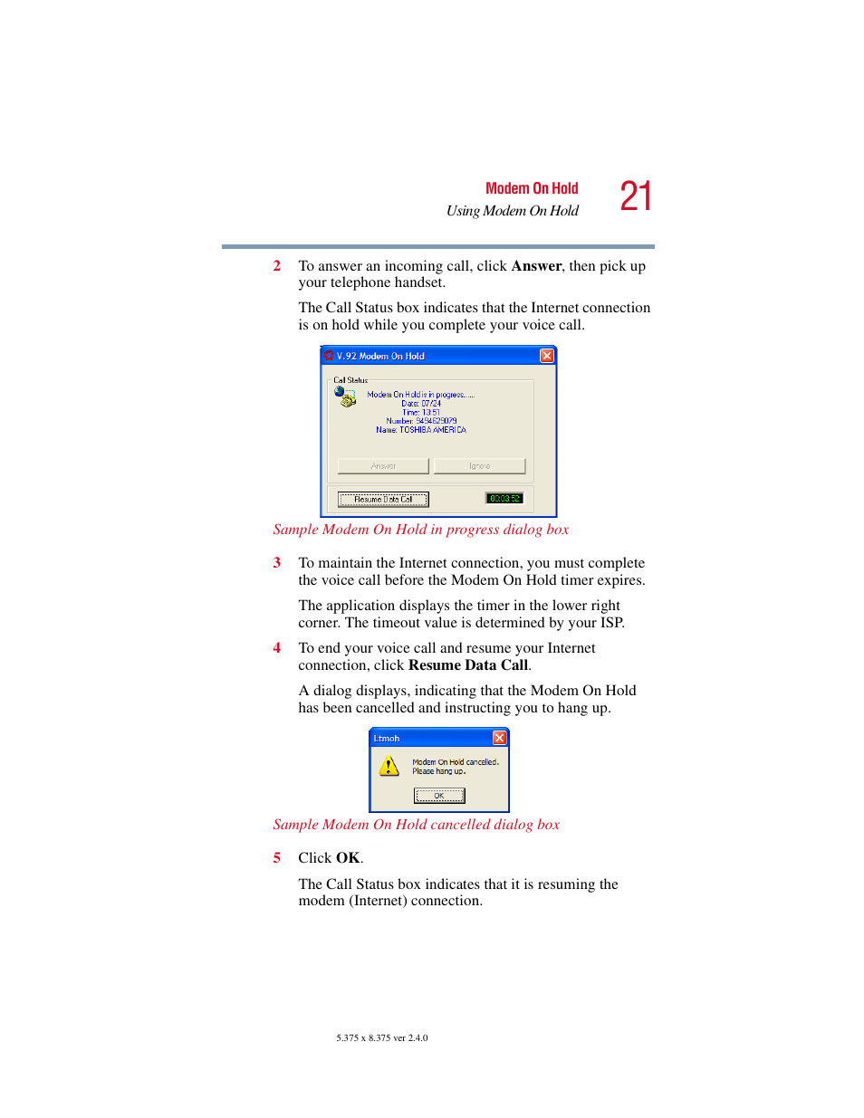 Toshiba V.92 User Manual | Page 21 / 120