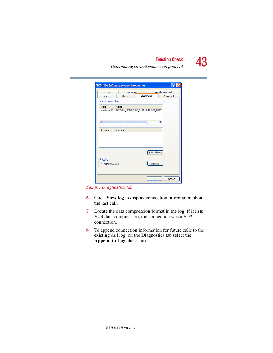 Toshiba V.92 User Manual | Page 43 / 120