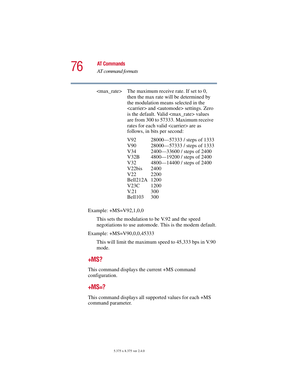 Toshiba V.92 User Manual | Page 76 / 120