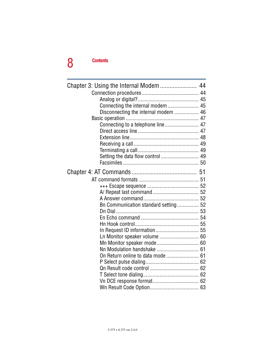 Toshiba V.92 User Manual | Page 8 / 120