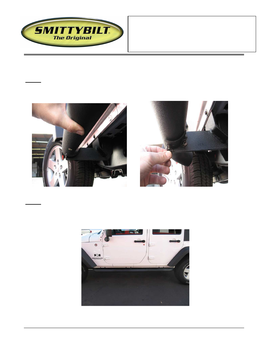 Installation instructions, Sure-step (part # jn49-s4x) | Smittybilt JN49-S4x Sure-Step User Manual | Page 4 / 5