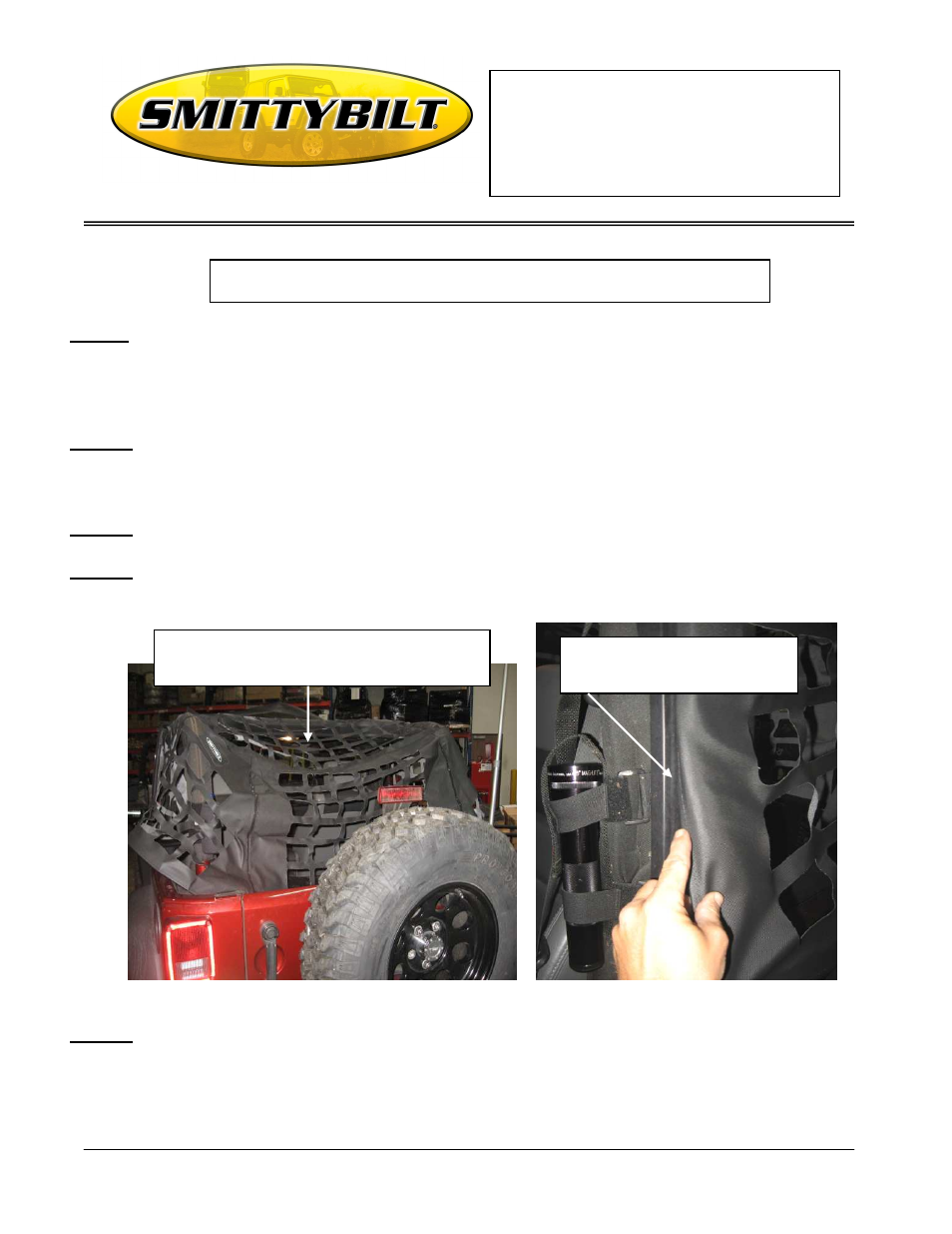 Smittybilt 571035 C-RES (Cargo Restraint System) User Manual | 3 pages