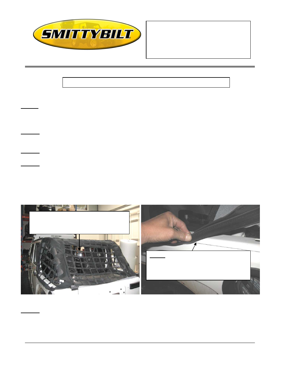 Smittybilt 581035 C-RES (Cargo Restraint System) User Manual | 4 pages